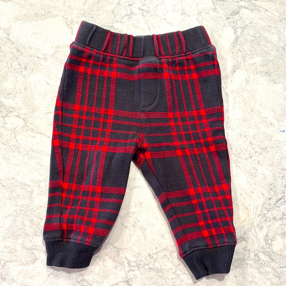 Hanna Andersson boys plaid joggers size 6-12mo